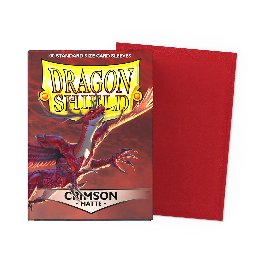 Dragon Shield - Crimson Matte: Standard Size 100 Matte Sleeves (Magic, Pokémon, Riftbound, One Piece)