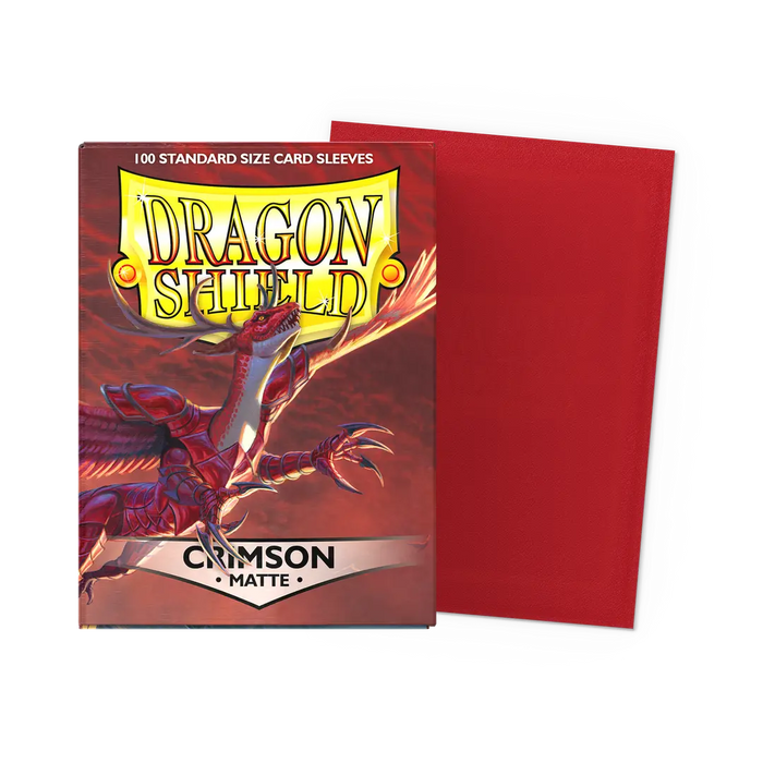 Dragon Shield - Crimson Matte: Standard Size 100 Matte Sleeves (Magic, Pokémon, Riftbound, One Piece)