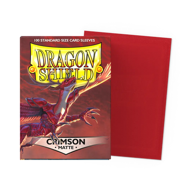 Dragon Shield - Crimson Matte: Standard Size 100 Matte Sleeves (Magic, Pokémon, One Piece)