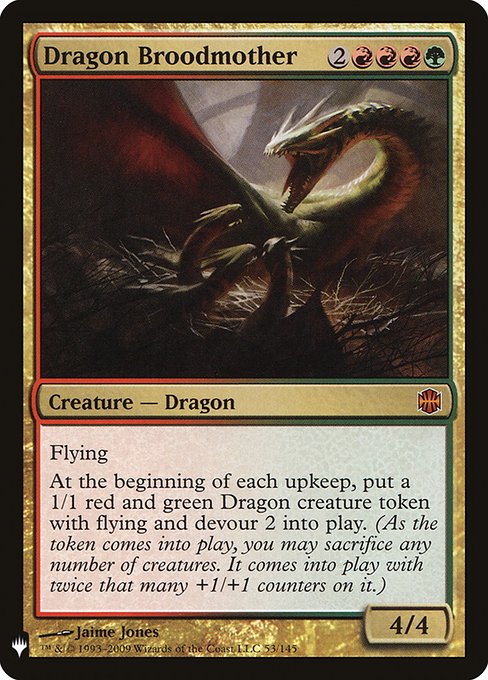 Dragon Broodmother, The List, Multicolor, Mythic, Gruul, Creature, Dragon, Non-Foil, NM
