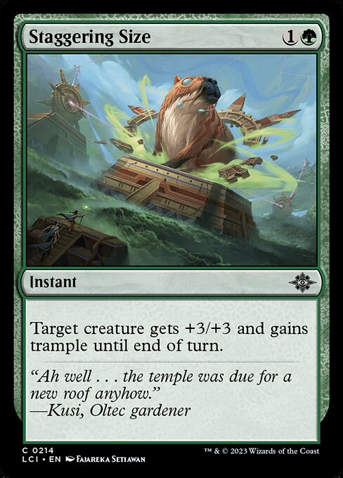 Staggering Size, The Lost Caverns of Ixalan, Green, Common, , Instant, Non-Foil, NM