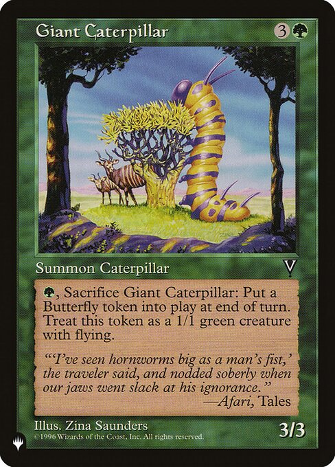 Giant Caterpillar, The List, Green, Common, , Creature, Insect, Non-Foil, NM