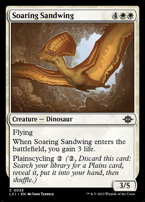 Soaring Sandwing, The Lost Caverns of Ixalan, White, Common, , Creature, Dinosaur, Foil, NM