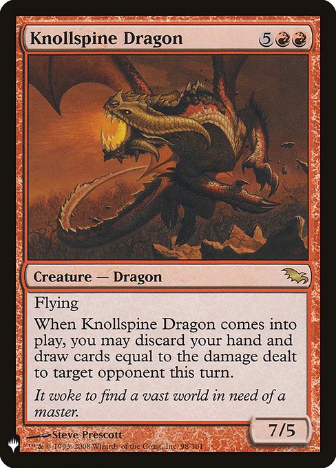 Knollspine Dragon, The List, Red, Rare, , Creature, Dragon, Non-Foil, NM