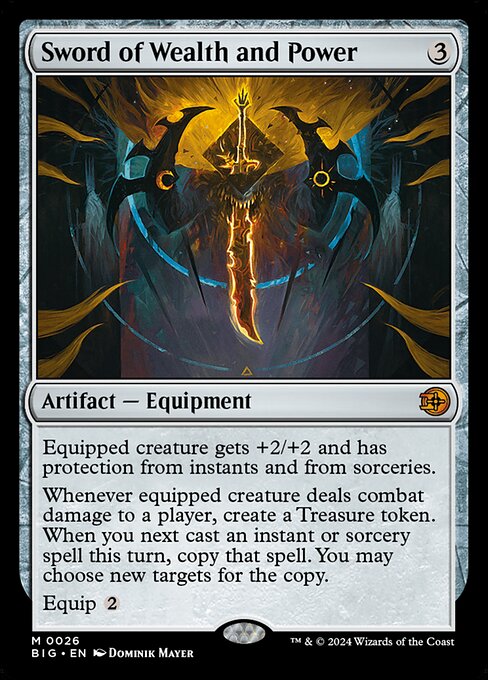 Sword of Wealth and Power, The Big Score, Colorless, Mythic, , Artifact, Equipment, Non-Foil, NM