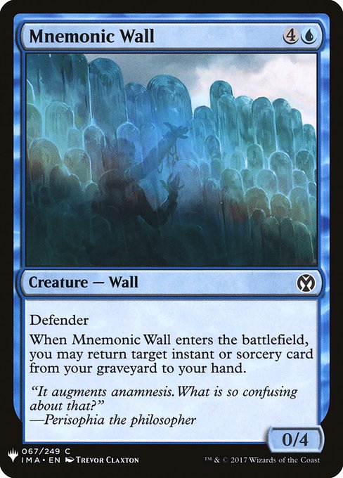 Mnemonic Wall, The List, Blue, Common, , Creature, Wall, Non-Foil, NM