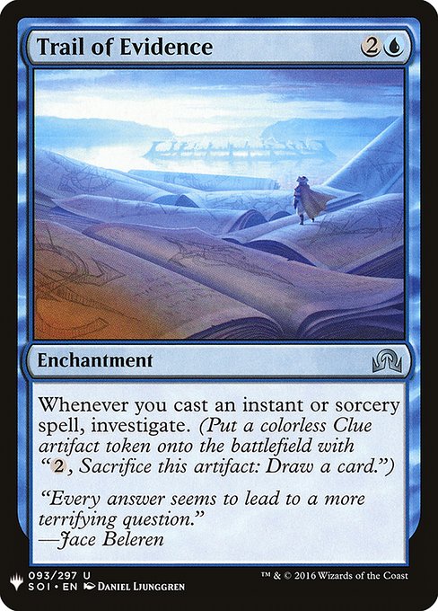 Trail of Evidence, The List, Blue, Uncommon, , Enchantment, Non-Foil, NM