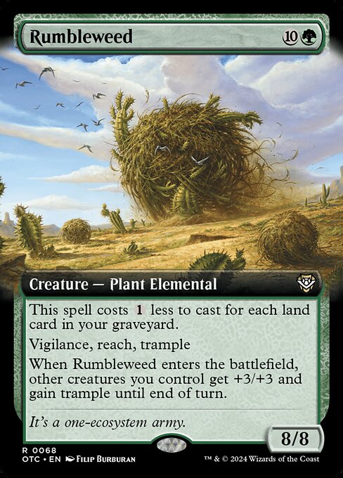Rumbleweed, Outlaws of Thunder Junction Commander Extended Art, Green, Rare, , Creature, Plant Elemental, Non-Foil, NM