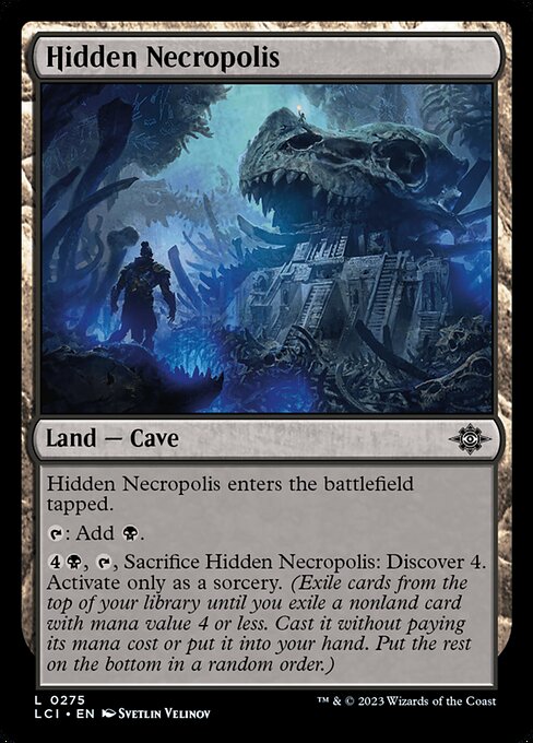 Hidden Necropolis, The Lost Caverns of Ixalan, Colorless, Common, , Land, Cave, Foil, NM