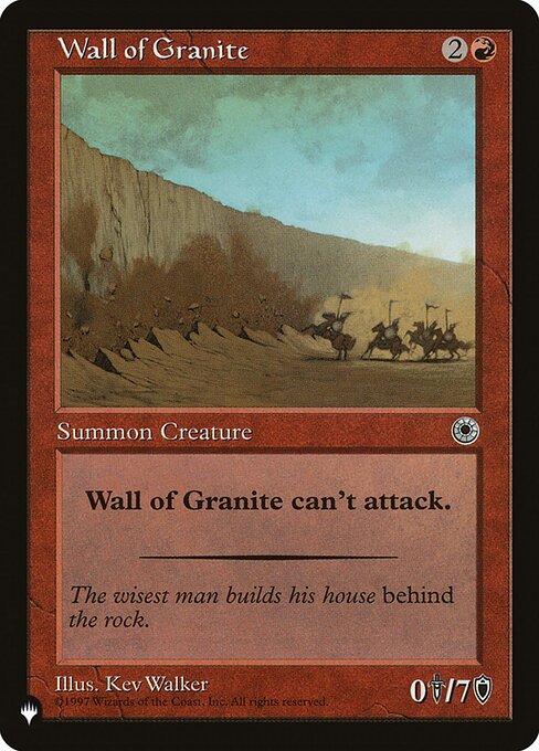 Wall of Granite, The List, Red, Uncommon, , Creature, Wall, Non-Foil, NM