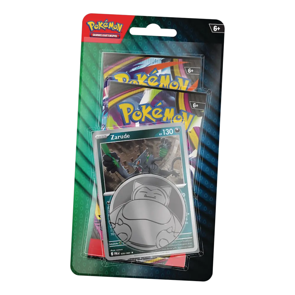 Pokémon - Mega Evolution: Chaos Rising & Pitch Black Checklane Blister (2 Packs, 1 Card & 1 Coin: Zarude)