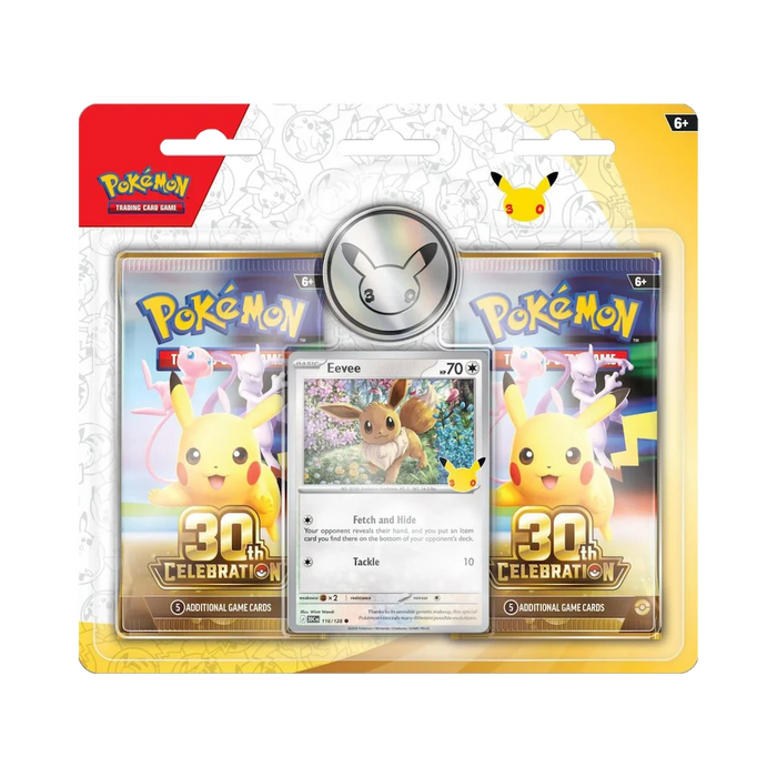 Pokémon - 30th Celebration: 2-Pack Blister (2 Packs, 1 Promo Card & 1 Coin: Eevee)