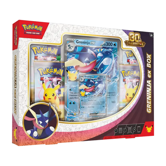 Pokémon - 30th Celebration: Greninja ex Box (4 Packs, 1 Promo Card & 1 Oversize Card)