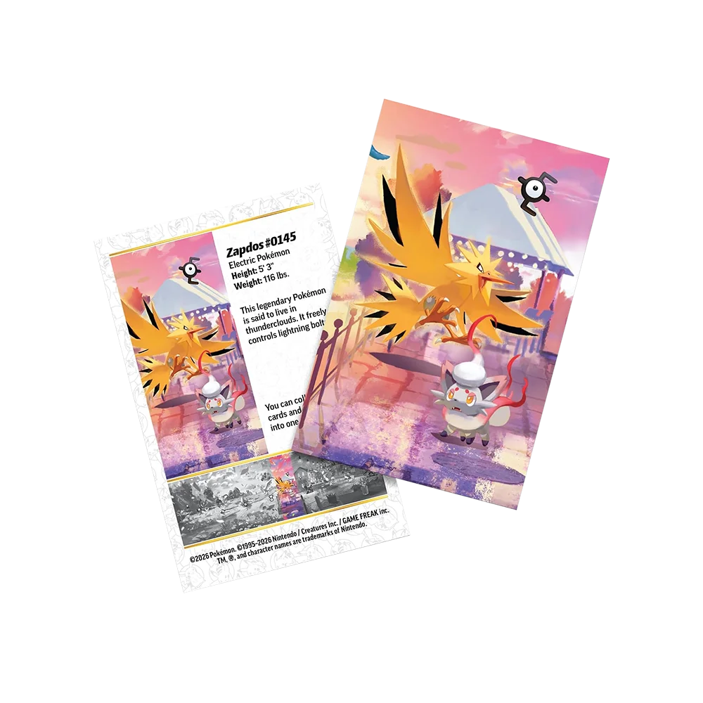 Pokémon - 30th Celebration: Mini Tin Zapdos (2 Packs, 1 Art Card & 1 Sticker Sheet)