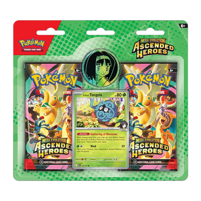 Pokémon - Mega Evolution: Ascended Heroes 2-Pack Blister (2 Packs, 1 Foil Promo Card & 1 Coin: Erika)