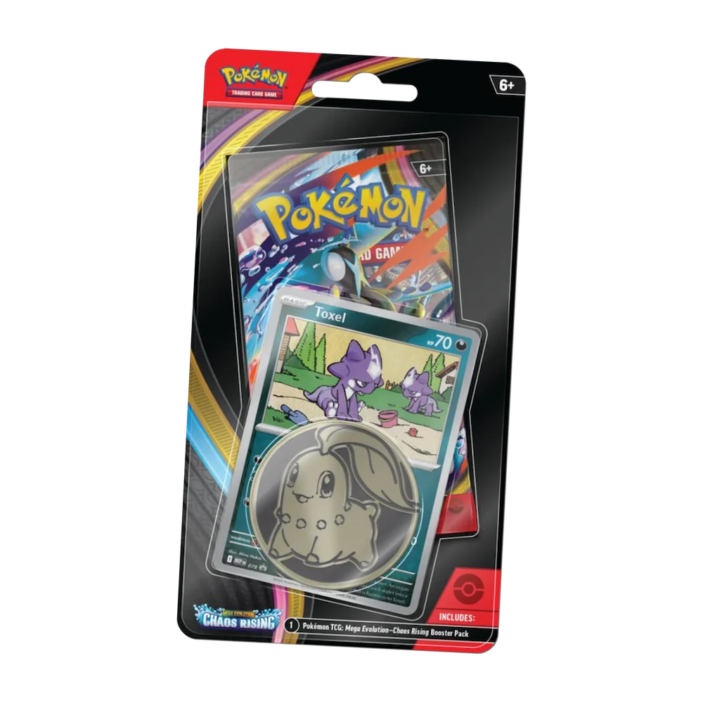 Pokémon - Mega Evolution: Chaos Rising Checklane Blister (1 Pack, 1 Card & 1 Coin: Toxel)
