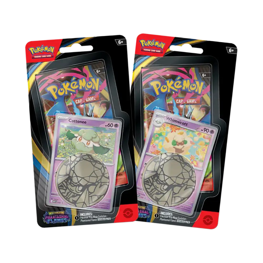 Pokémon - Mega Evolution: Phantasmal Flames Checklane Blister Set (2 Booster Packs & 2 Promo Cards: Cottonee, Whimsicott)