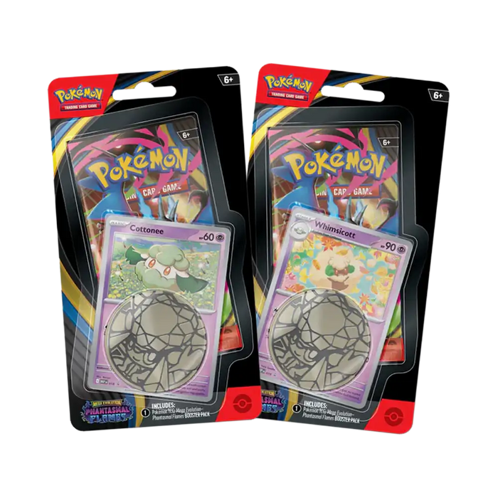 Pokémon - Mega Evolution: Phantasmal Flames Checklane Blister Set (2 Booster Packs & 2 Promo Cards: Cottonee, Whimsicott)