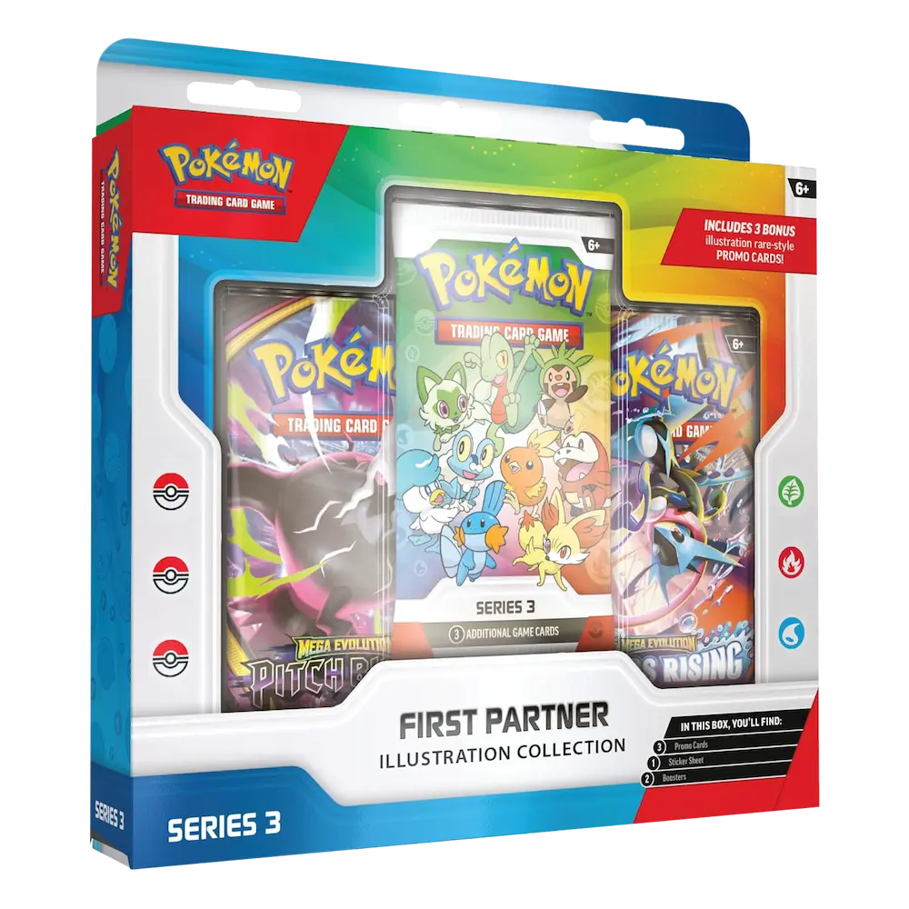 Pokémon - Series 3: First Partner Illustration Collection (3 Packs & 1 Sticker Sheet)