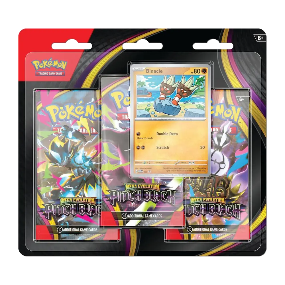 Pokémon - Mega Evolution: Pitch Black 3-Pack Blister (3 Packs & 1 Card: Binacle)