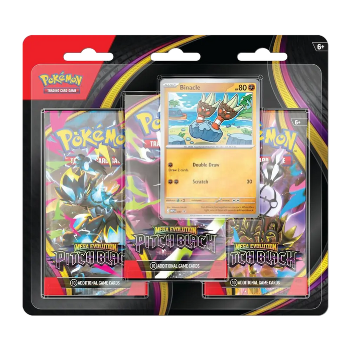 Pokémon - Mega Evolution: Pitch Black 3-Pack Blister (3 Packs & 1 Card: Binacle)