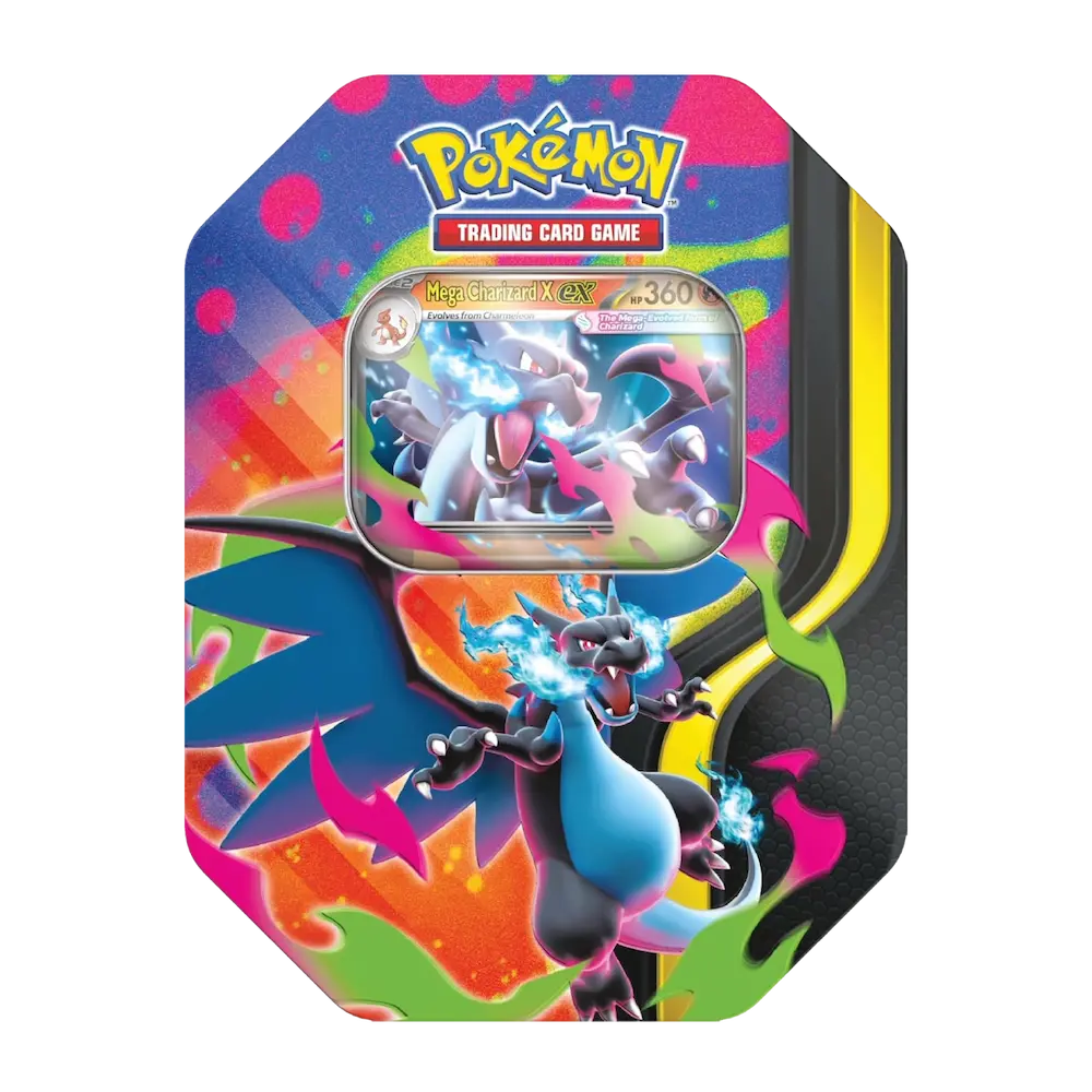 Pokémon - Mega Charizard ex Tins (4 Packs & 1 Foil Promo Card)