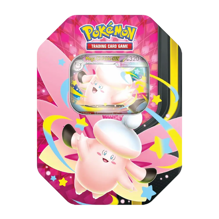 Pokémon - Mega Moonlit Tin: Mega Clefable ex (1 Foil Promo Card & 4 Packs)