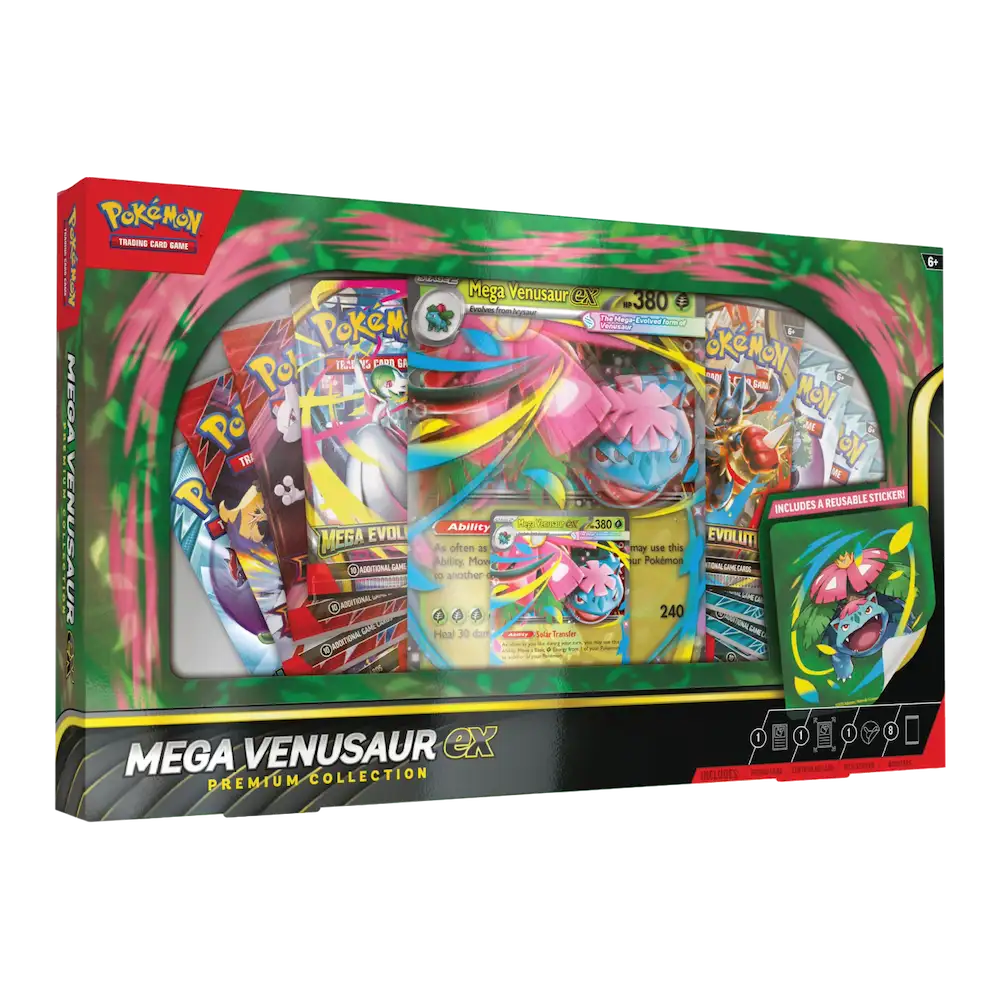 Pokémon - Mega Venusaur ex Premium Collection Box (8 Booster Packs, 1 Foil Promo Card & 1 Oversize Promo Card)