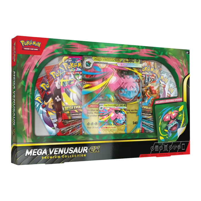Pokémon - Mega Venusaur ex Premium Collection Box (8 Booster Packs, 1 Foil Promo Card & 1 Oversize Promo Card)