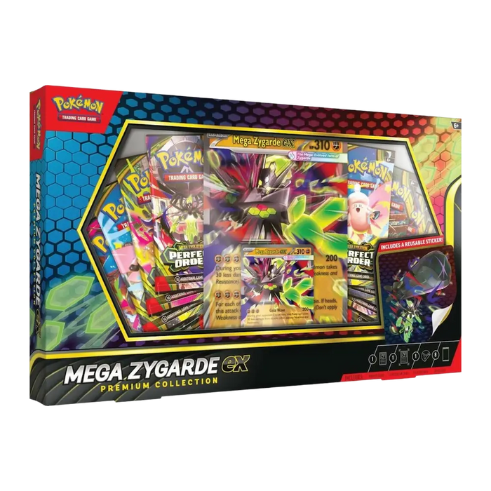 Pokémon - Mega Zygarde ex Premium Collection Box (8 Booster Packs, 1 Foil Promo Card, 1 Oversize Promo Card & 1 Tech Sticker)