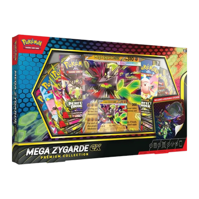 Pokémon - Mega Zygarde ex Premium Collection Box (8 Booster Packs, 1 Foil Promo Card, 1 Oversize Promo Card & 1 Tech Sticker)