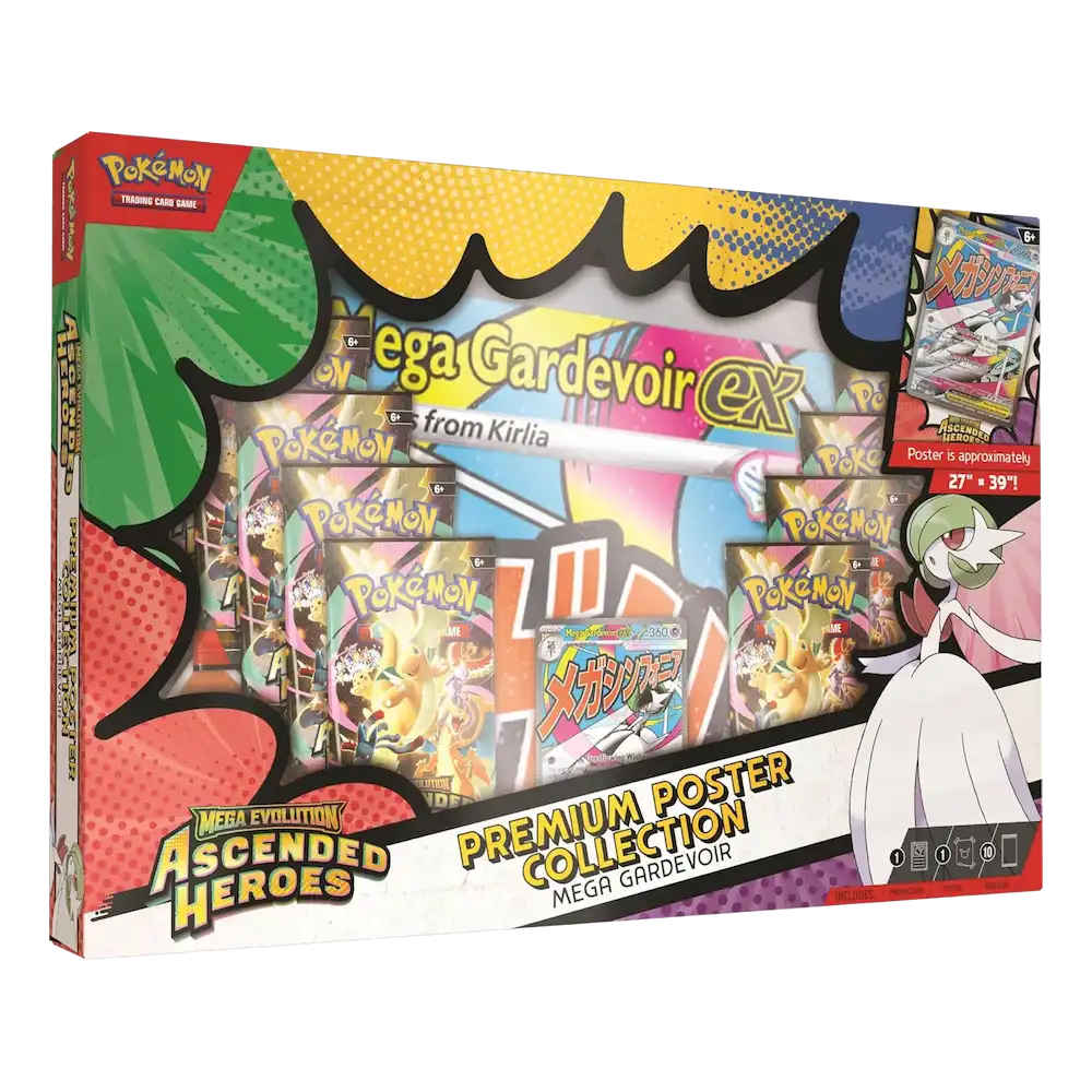Pokémon - Mega Evolution: Ascended Heroes Premium Poster Collection (10 Packs, 1 Foil Promo Card & 1 Poster: Mega Gardevoir)