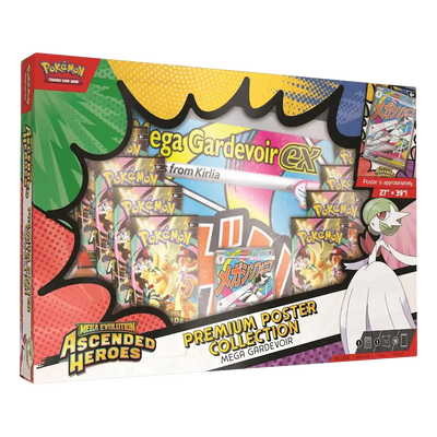 Pokémon - Mega Evolution: Ascended Heroes Premium Poster Collection (10 Packs, 1 Foil Promo Card & 1 Poster: Mega Gardevoir)