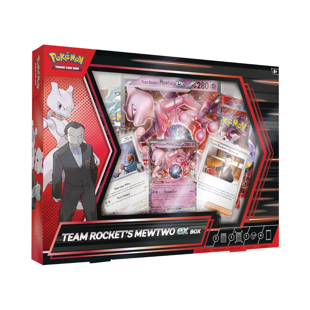 Pokémon - Destined Rivals: Team Rocket’s Mewtwo ex Box (4 Packs & Promos)