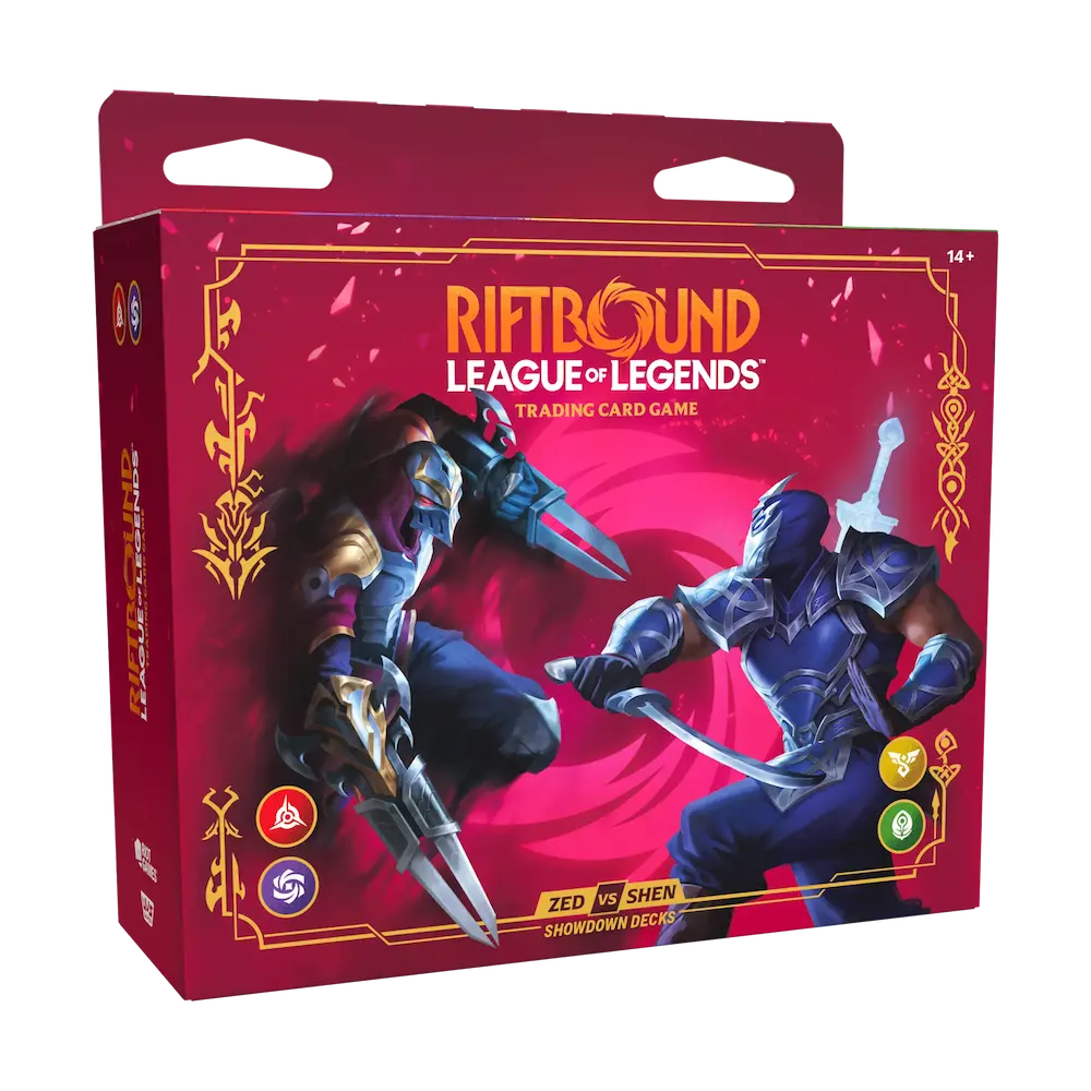 Riftbound: League of Legends TCG - Vendetta Zed vs Shen Showdown Deck (2 Decks, 2 Booster Packs, 2 Paper Playmats & 2 Deck Box)