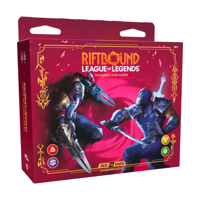 Riftbound: League of Legends TCG - Vendetta Zed vs Shen Showdown Deck (2 Decks, 2 Booster Packs, 2 Paper Playmats & 2 Deck Box)