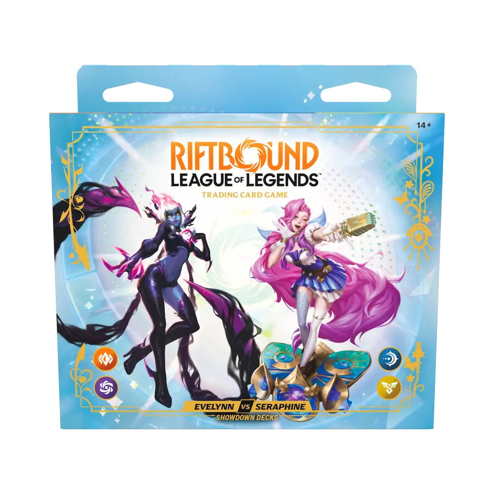 Riftbound: League of Legends TCG - Evelynn vs Seraphine Showdown Deck (2 Decks, 2 Booster Packs, 2 Paper Playmats & 2 Deck Box)