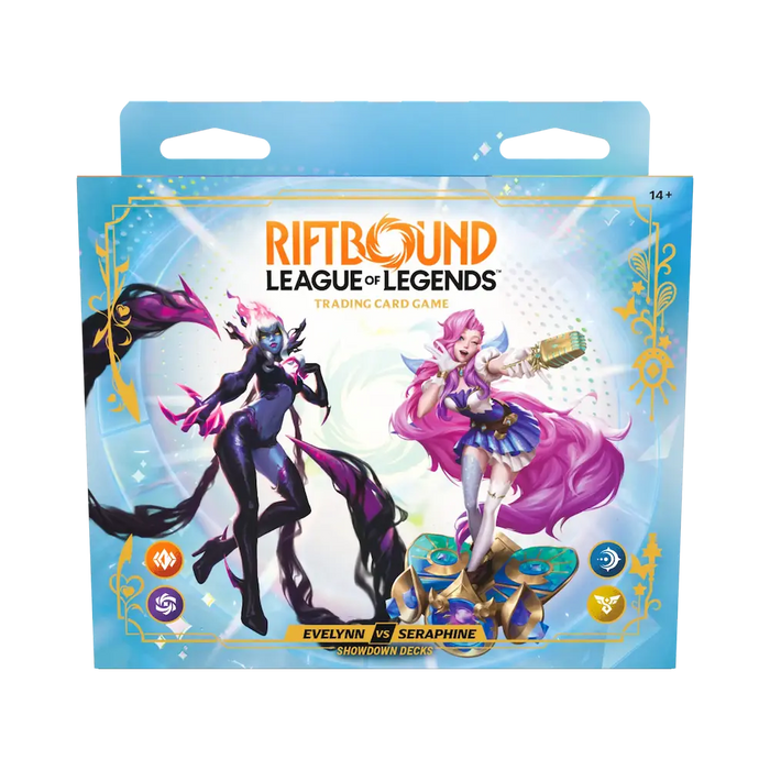 Riftbound: League of Legends TCG - Evelynn vs Seraphine Showdown Deck (2 Decks, 2 Booster Packs, 2 Paper Playmats & 2 Deck Box)