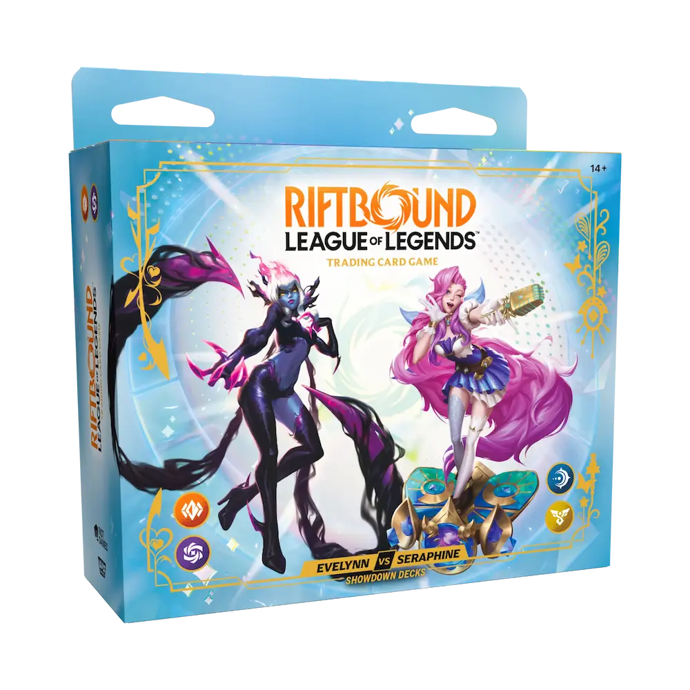 Riftbound: League of Legends TCG - Evelynn vs Seraphine Showdown Deck (2 Decks, 2 Booster Packs, 2 Paper Playmats & 2 Deck Box)