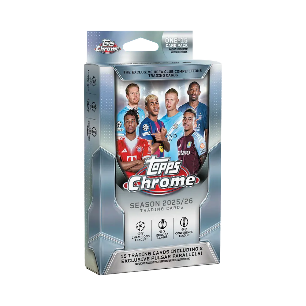 Topps - 2025/26 Chrome UEFA Club Competitions Hanger Box (15 Cards)