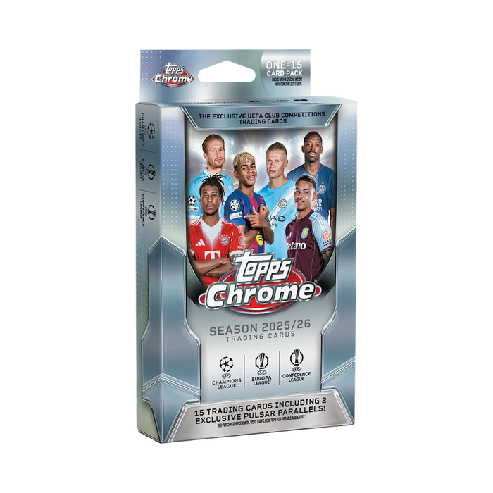 Topps - 2025/26 Chrome UEFA Club Competitions Hanger Box (15 Cards)
