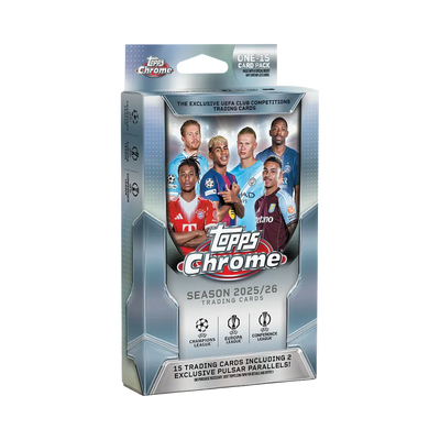 Topps - 2025/26 Chrome UEFA Club Competitions Hanger Box (15 Cards)